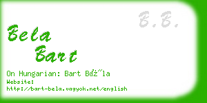 bela bart business card